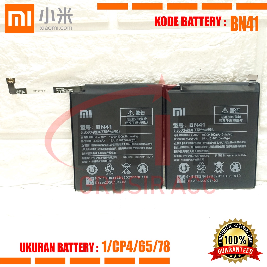 Baterai Battery Original Xiaomi Redmi Note 4 | Model BN41