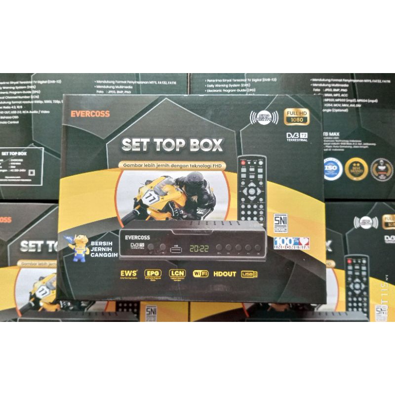 STB Set Top Box TV Digital SNI Bersertifikat Kominfo Evercoss Mega Box