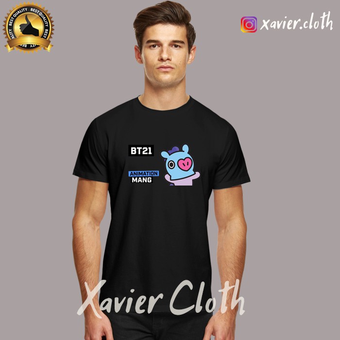 Premium Baju - Kaos - Tshirt BT21 x Uniqlo Dancing Machine Mang face - Tshirt BTS Army - Tshirt Kpop