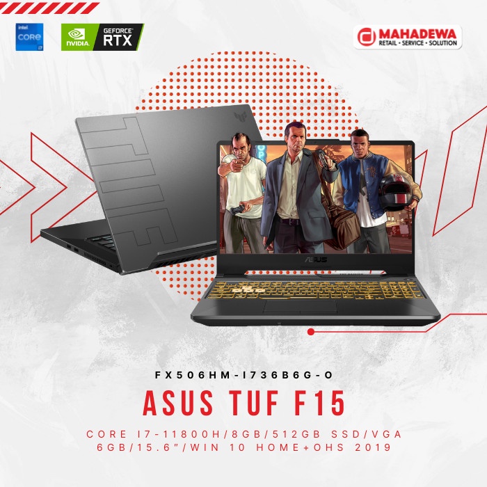 Asus TUF F15 FX506HM-I736B6G-O[i7-11800H/RAM 8GB/SSD 5126GB/W10+OHS]