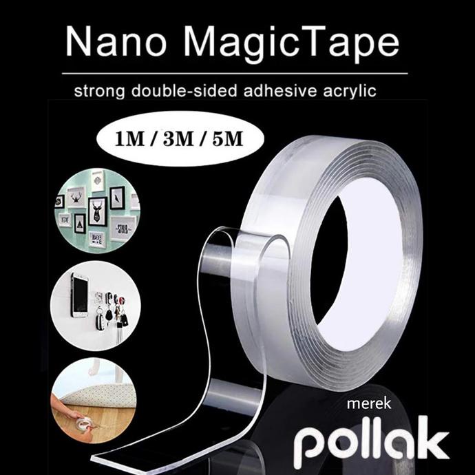 

((((()paling dicari] Nano Magic Double Tape Transparan Isolasi 2 sisi 1mm x 30mm x 3meter