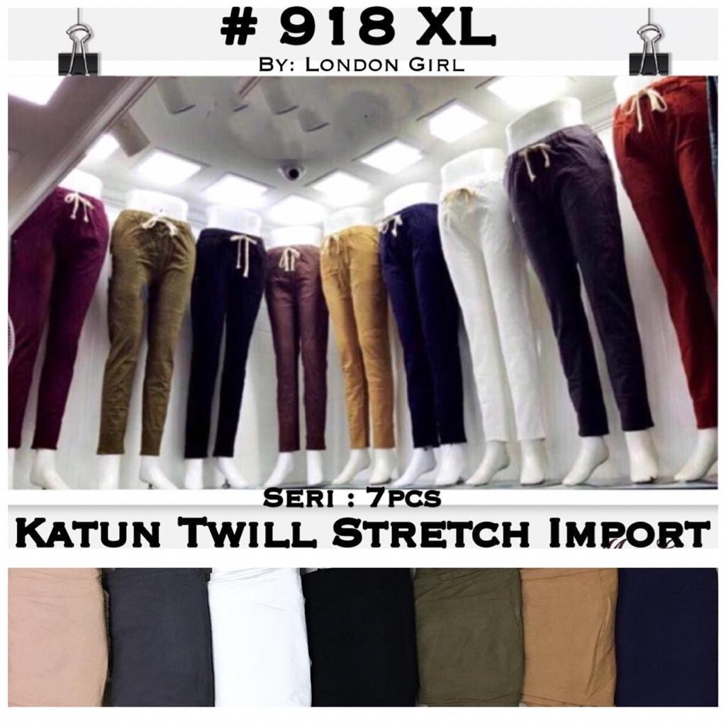  Celana  Panjang Wanita  Import Katun  Twill  Stretch 918 XL 