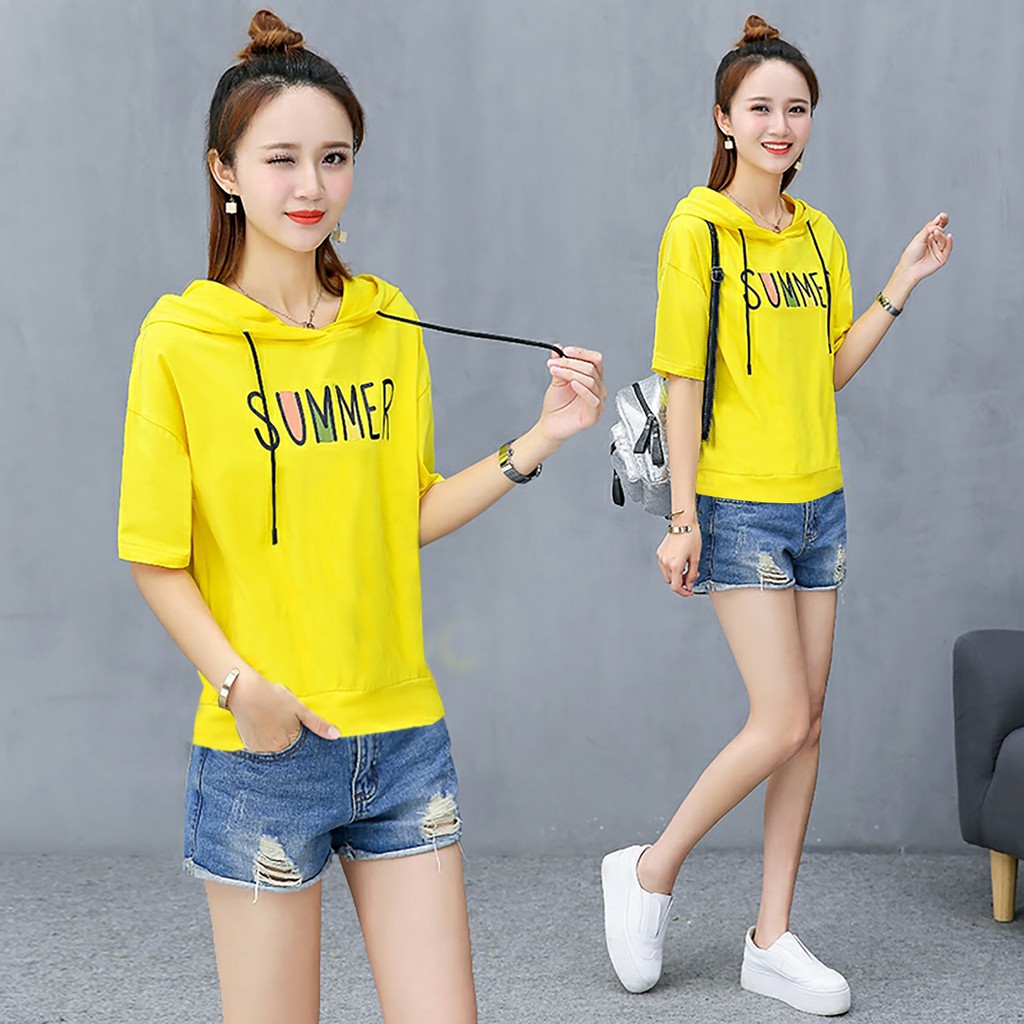 BISA COD,SWEATER HOODIE SUMMER TERBARU-HOODIE CEWEK LENGAN PENDEK KEREN DAN TRENDY TERLARIS