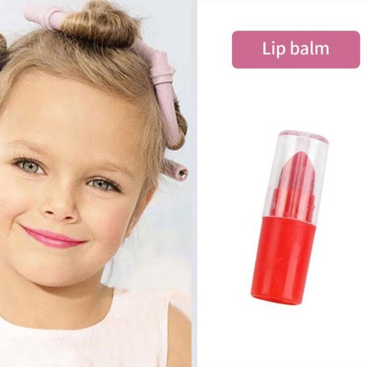 Mainan anak perempuan set make up Bentuk Donat untuk Bermain / Palet Lipstick