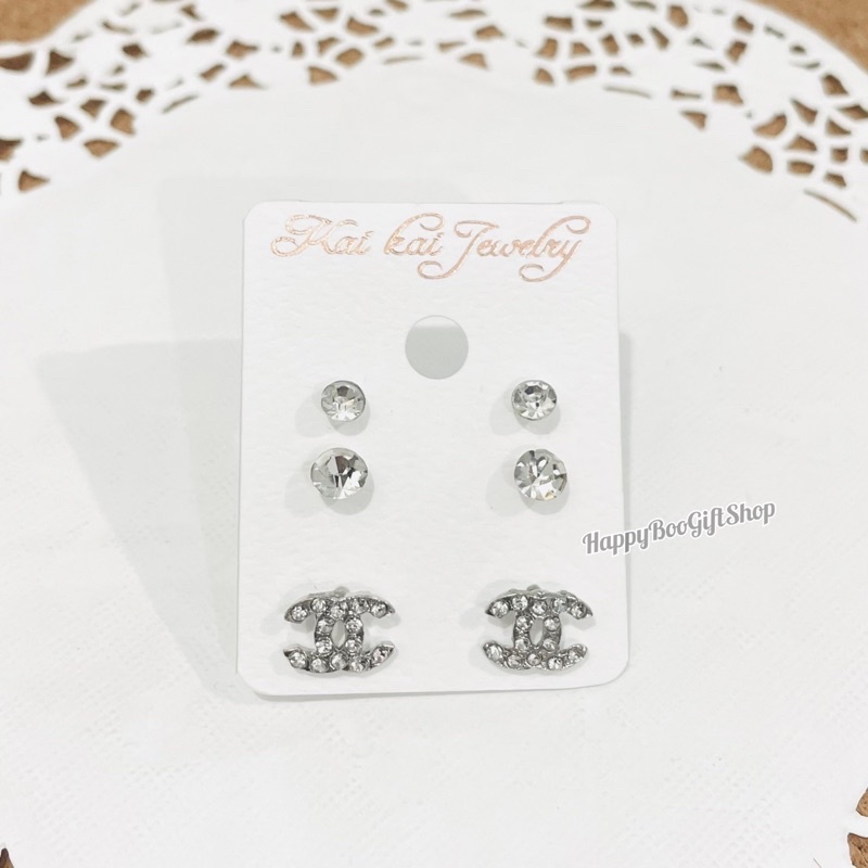 anting silver stainless set c3s anting earings stainless steel titanium