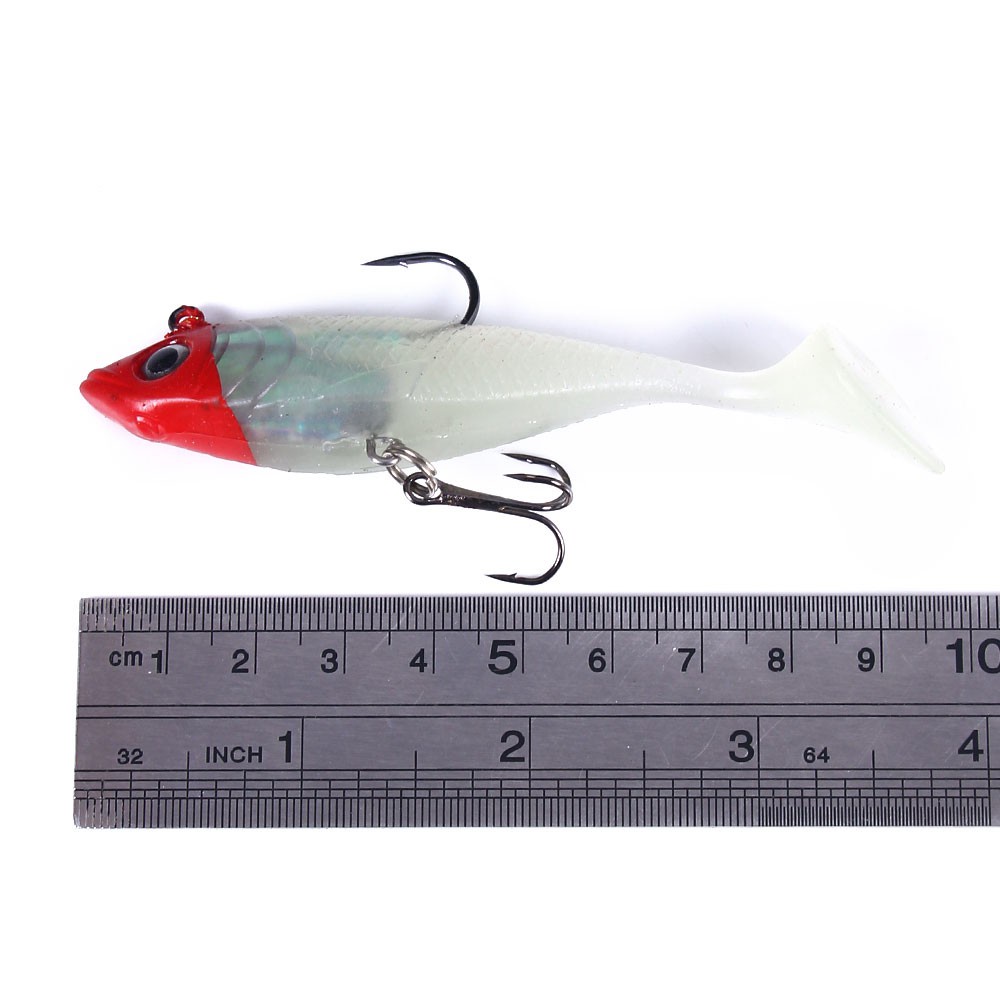 Hengjia 3pcs Umpan Pancing Softlure Bentuk Ulat Ekor T 10cm / 18.5g Bahan Silikon