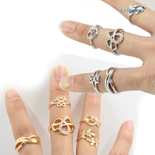 5pcs / Set Cincin Knuckle Midi Untuk Wanita