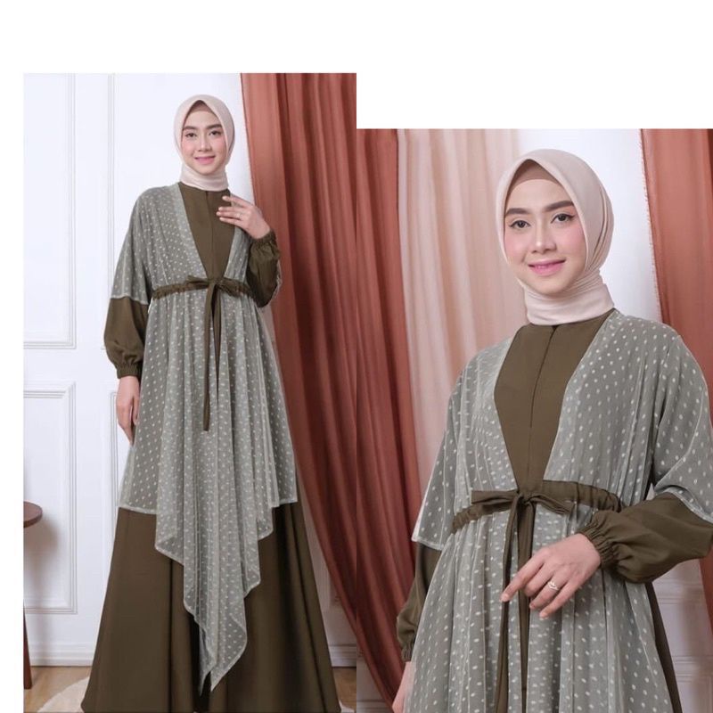 Diva maxi dress mewah terbaru // diva dress tile dot // gamis shakila tile // syakilla tile dot