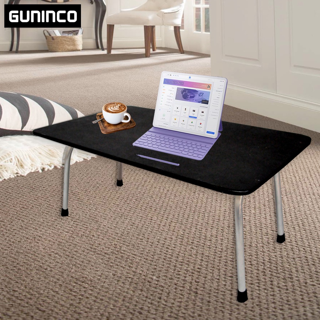 MEJA LIPAT ALUMINIUM Belajar Menulis Membaca Mengaji Anak Sekolah Polos Besi Hitam Serbaguna