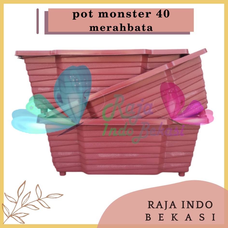 Pot Monster 40 Merah Bata Coklat Bata By Garden Of Love Pot Panjang Plastik Putih Murah Tanaman Mirip Pot Sgp 03 05