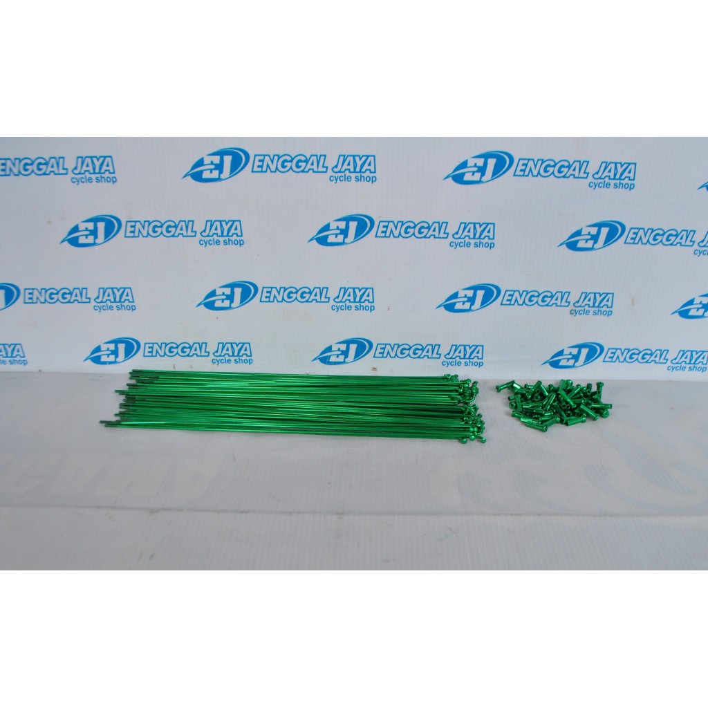 Jari Jari Ruji Sepeda MTB 262mm 72 Pcs - Spoke Sepeda 14G X 262 Warna Hijau