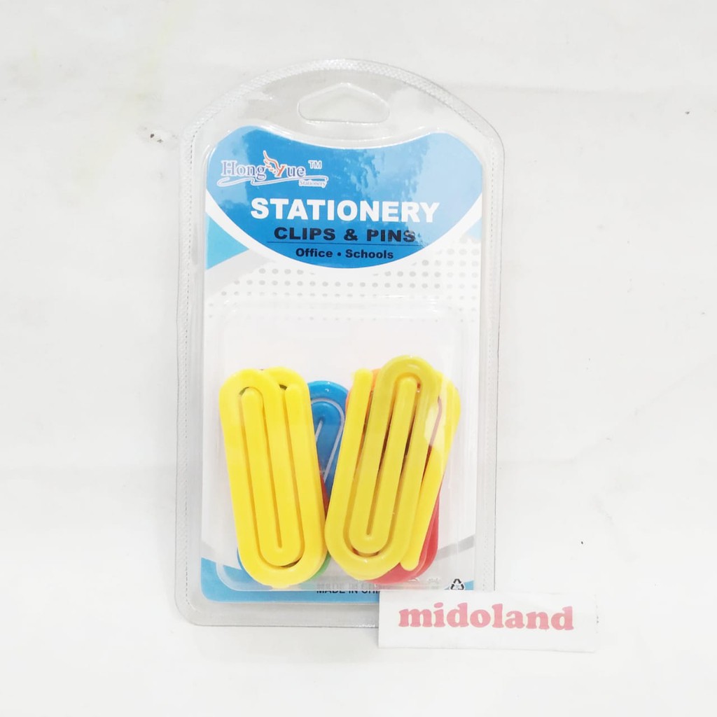 

klip kertas paper clip plastik warna warni unik midoland