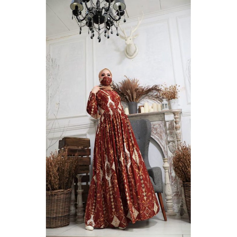 GLZ GAMIS KARIMA VERSACE 1 MAXIDRESS RAYON PREMIUM ORIGINAL