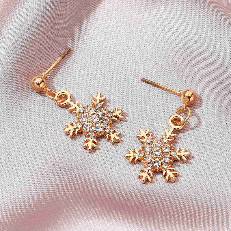 Fancyqube Anting Sterling Silver 925 Desain Snowflake Hias Batu Permata Topaz Biru Untuk Wanita