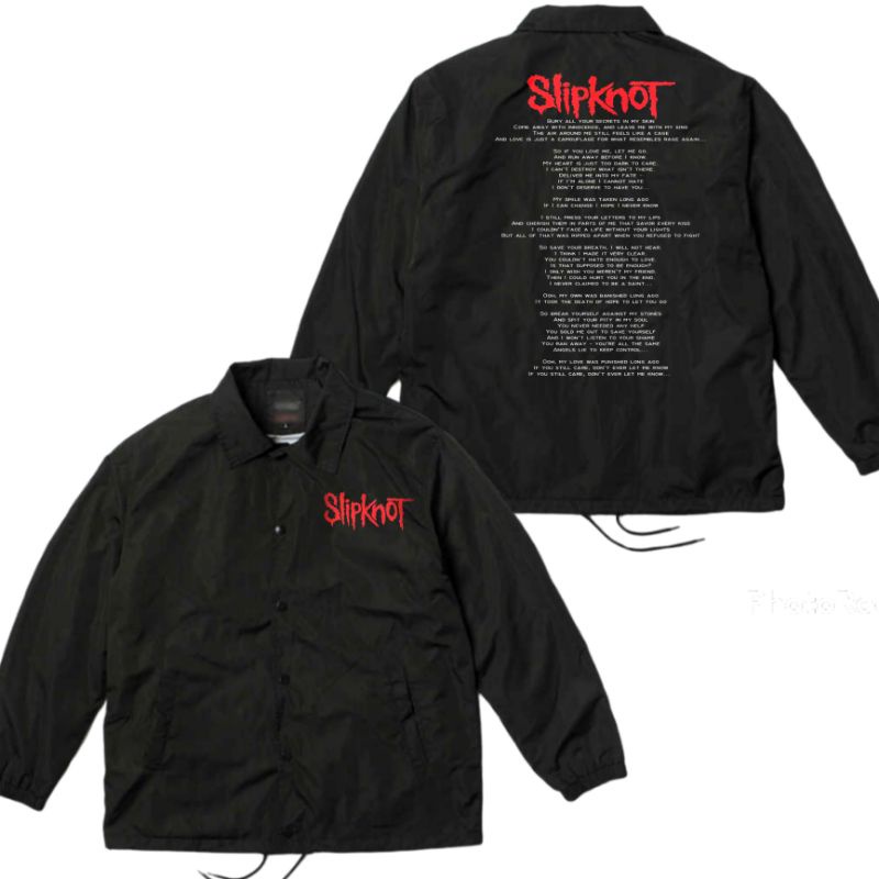 JAKET COACH SLIPKNOT | COACH JACKET BAND METAL SLIP NOT | PRIA WANITA | HITAM