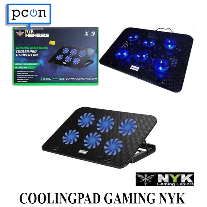 COOLING PAD GAMING NYK WINTERSTROM X-3 6Fan Kipas Pendingin laptop