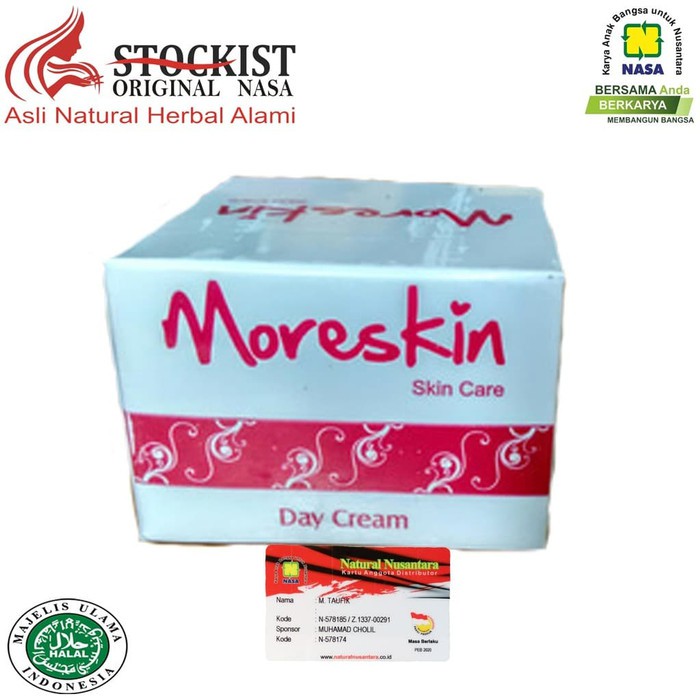 

Moreskin Skin Care Day Cream Herbal Alami Asli Original Nasa /