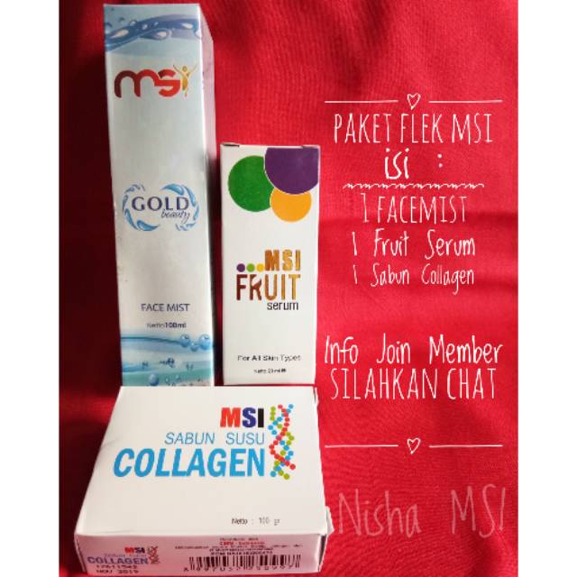 Paket perawatan wajah MSI/MSI biospray ion perak serum fruit facemist