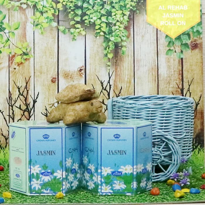 Parfum Minyak Wangi Non Alkohol Al Rehab Jasmin 6 Botol Roll On Melati NBJ