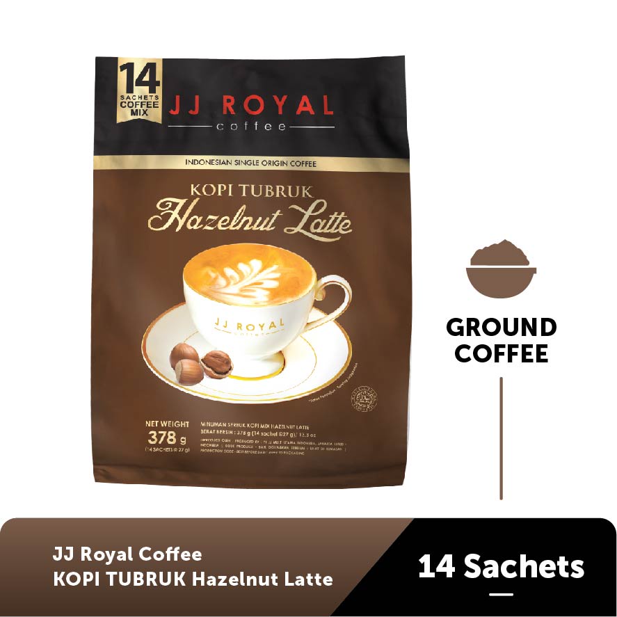 

JJ Royal Kopi Tubruk Hazelnut Latte Bulk Bag isi 14 Sachets JJ Royal