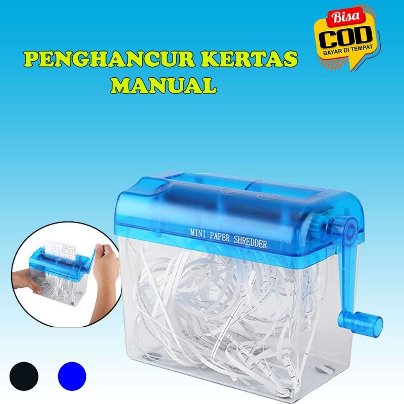 Penghancur Kertas Manual CD Card Paper Shredder - SZ-123 - Blue