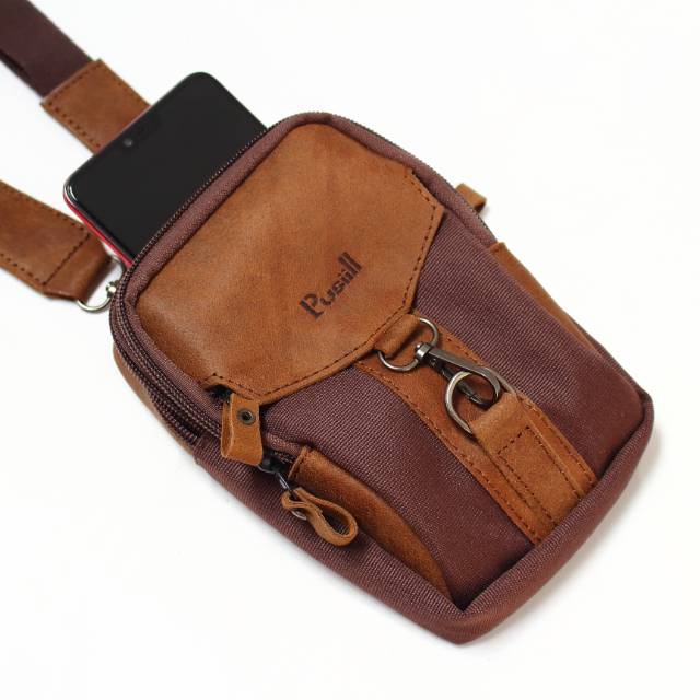 Tempat Hp kombinasi kulit sapi asli/Tas selempang/Tas pinggang pria