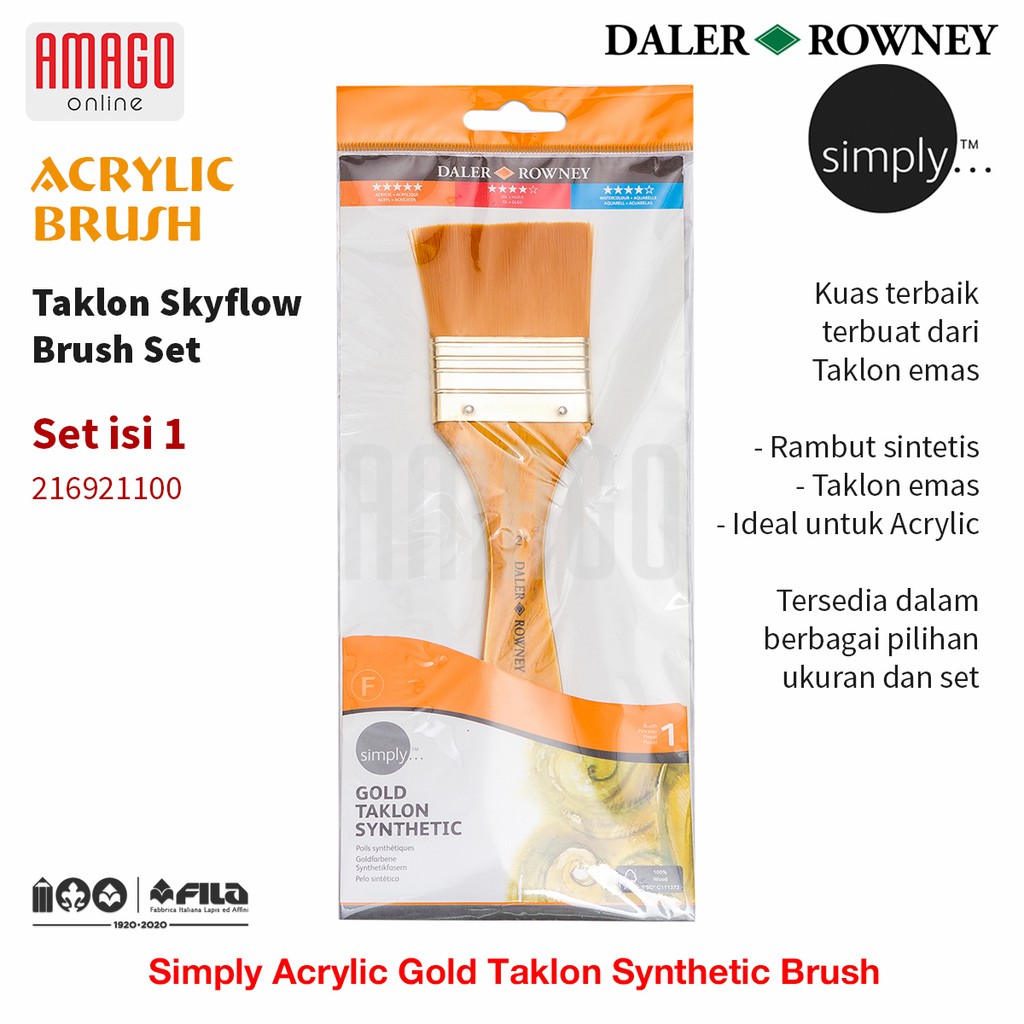 DALER-ROWNEY - SIMPLY ACRYLIC GOLD TAKLON SKYFLOW BRUSH - 216921100