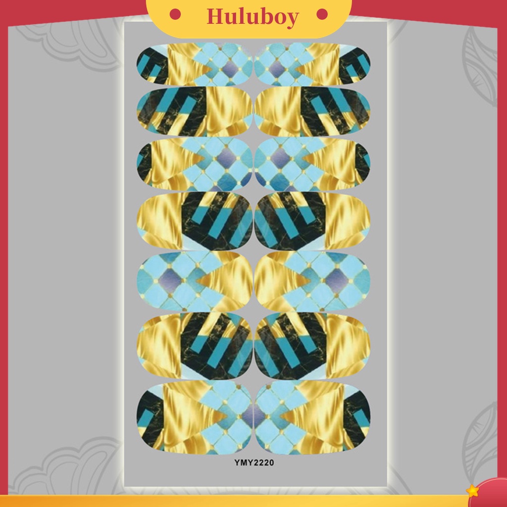 Huluboy Huluboy♡ Stiker Kuku Motif Marmer 12 Warna Untuk Nail Art