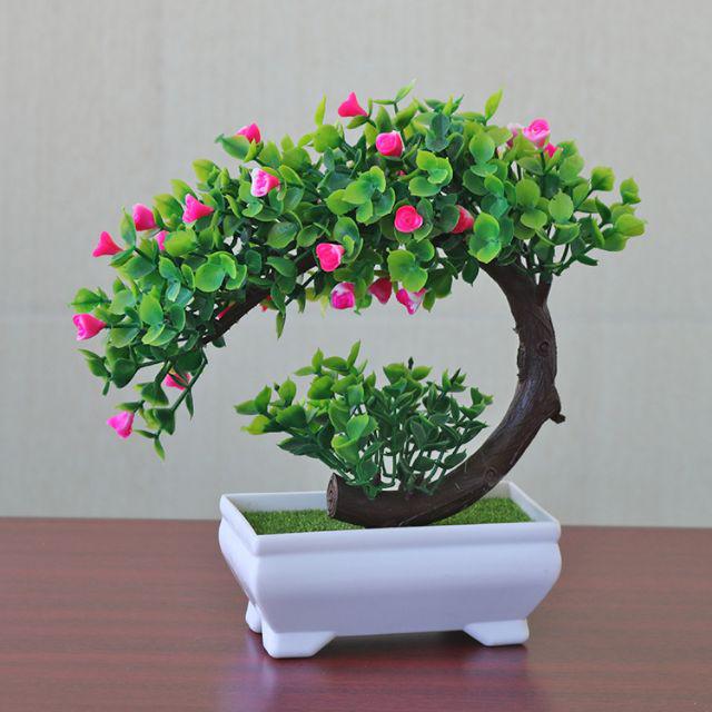 BOS844 BUNGA PLASTIK ARTIFICIA MOTIF BONSAI-Pink