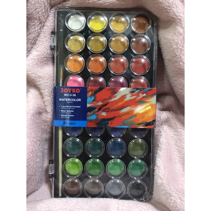 

READY Cat Air 36 Warna Watercolor Vibrant Colors Warna Pigmented WC-3-36 joyko FREE BRUSH!