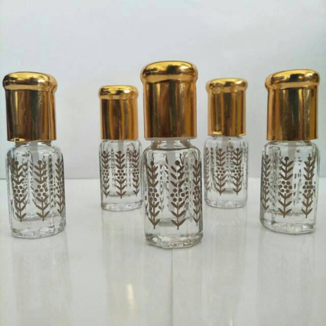 Botol TOLA 3ml - SURRATI kosong motif padi -Botol Parfum  Refill Arab