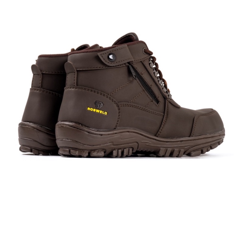 Sepatu Safety Boots Pria Sefty Boot Zipper Resleting Kerja Proyek Outdoor Tracking Adventure