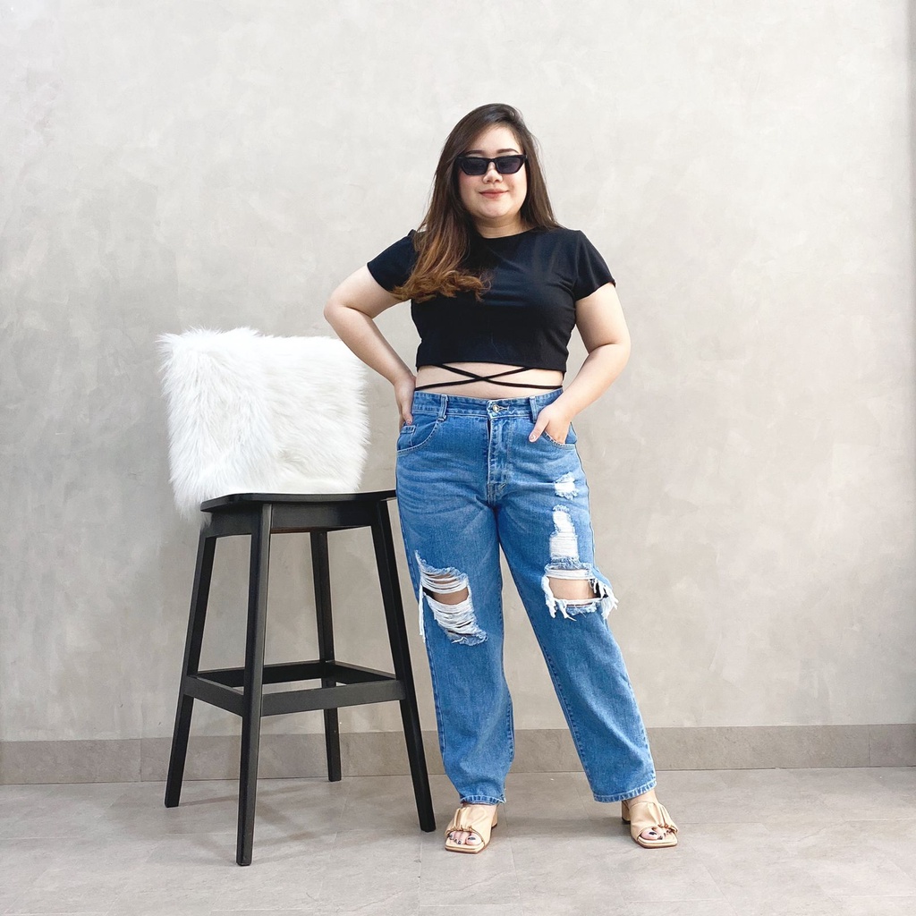 CELANA JEANS WANITA UKURAN NORMAL &amp; JUMBO BF VOLKS NEW - SYSCLOTHIER