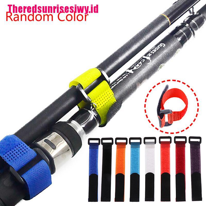 【Theredsunrisesiwy.id】10x Reusable Fishing Rod Tie Holder Strap Fastener Ties Fishing Tools Supply