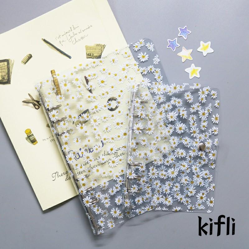 Buku Notebook / Catatan / Diary,A6,Cover PVC Transparan,Motif Bunga Daisy