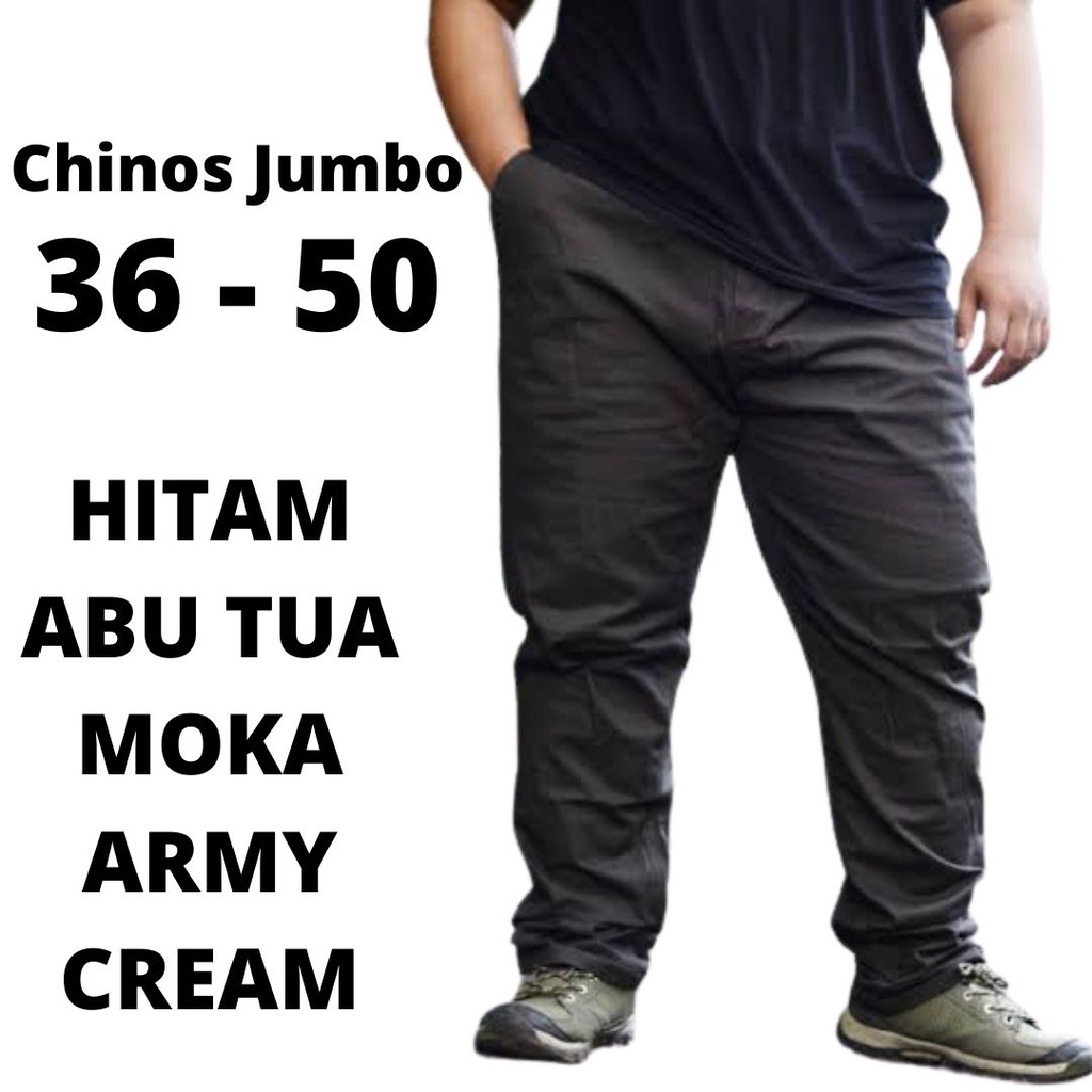 Celana Chino Big Size Jumbo Slimfit Stretch Panjang Original Cotton Twill Premium Reguler Fit