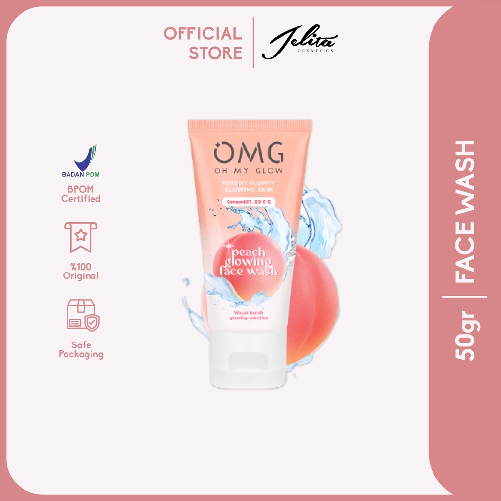 OMG Oh My Glow Peach Glowing Face Wash 50 gr