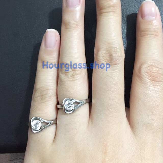 Cincin titanium love silver