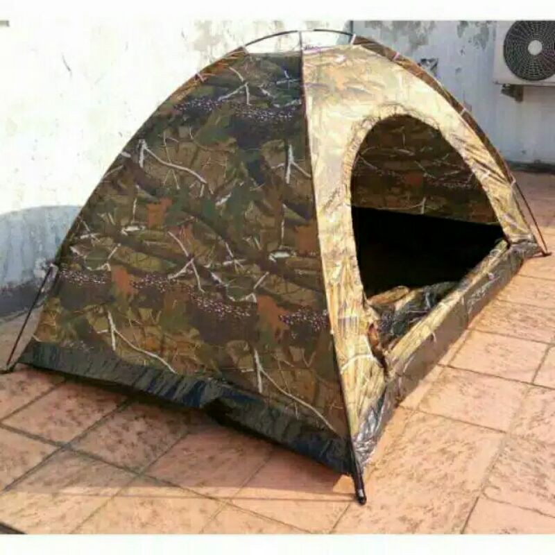 Tenda camping loreng kapasitas 4 orang - tenda gunung como model dome