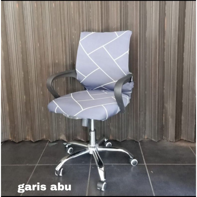 sarung kursi kantor motif/cover kursi putar/office chair motif size L-1