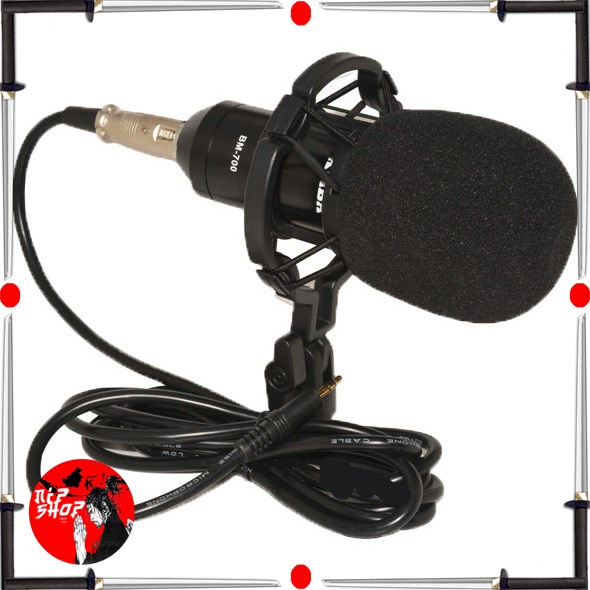 Mikrofon Kondenser Studio dengan Shock Proof Mount - BM-700 - Black