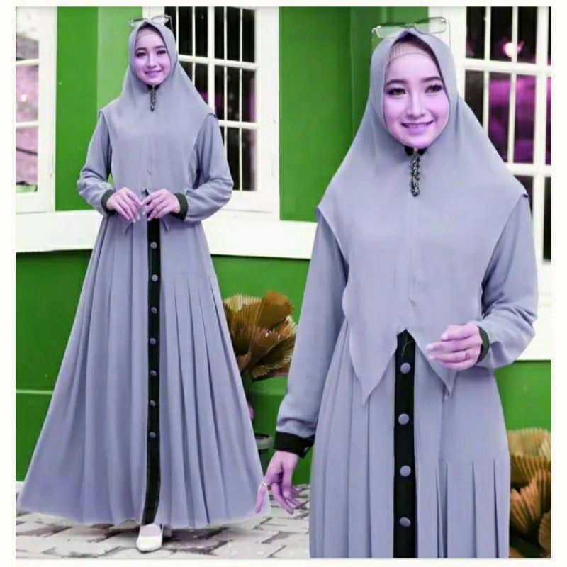 [Fashion Muslim] Gamis ELIZA dress lemonskin variasi kancing