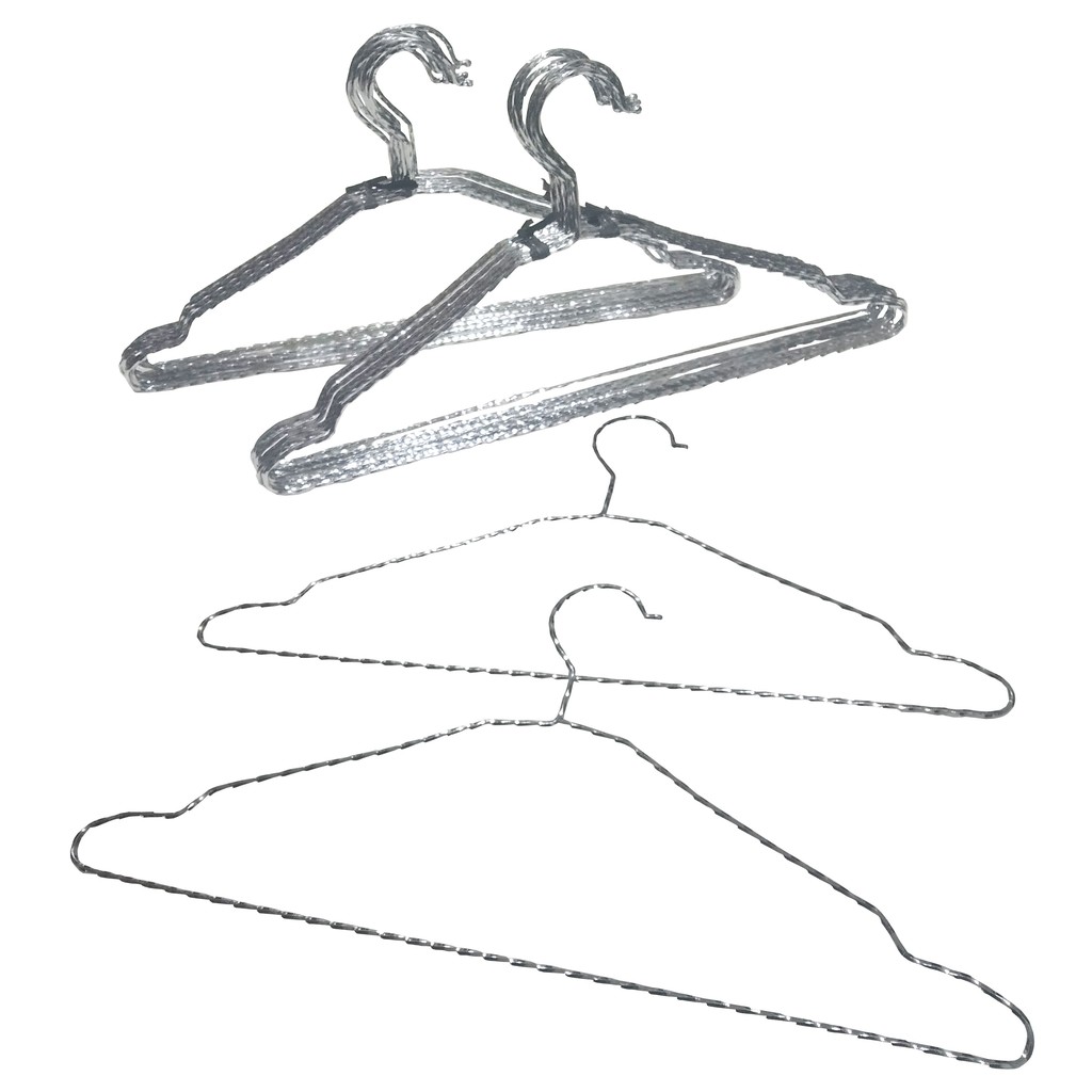 Hanger Besi Lapis Stainless Steel Serbaguna Gantungan Baju Pakaian Butik Hanger Ulir Crom Berkilau