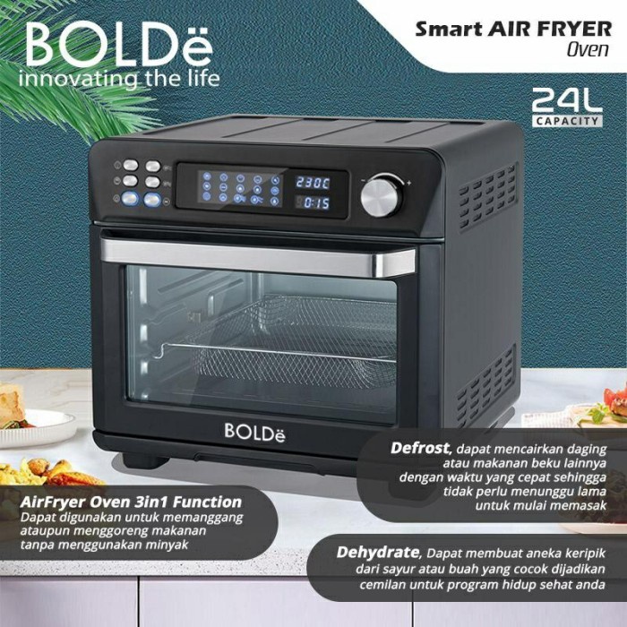 Bolde Smart Air Fryer Oven Digital 24L 3in1 Black Diamond Series