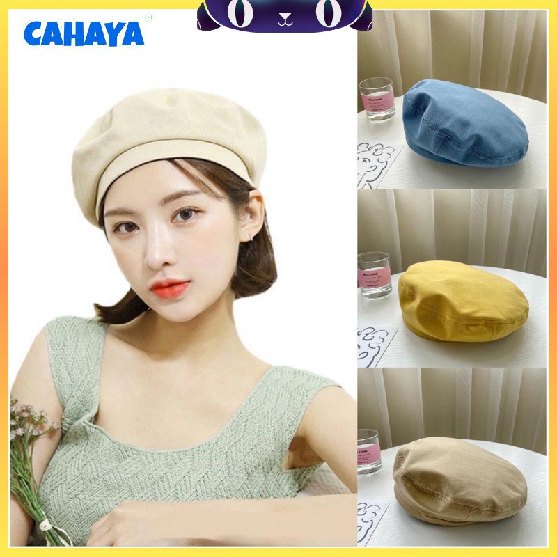 Topi Baret Topi Beret Octagonal Warna Hitam Gaya Retro KOREA S20 CAHAYA