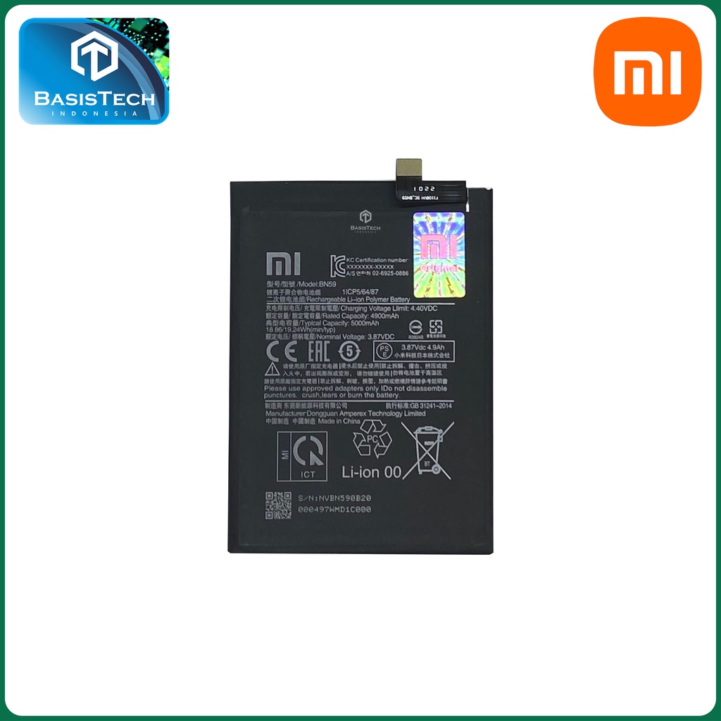 BATERAI XIAOMI REDMI NOTE 10 4G REDMI NOTE 10s - BN59 - ORI99