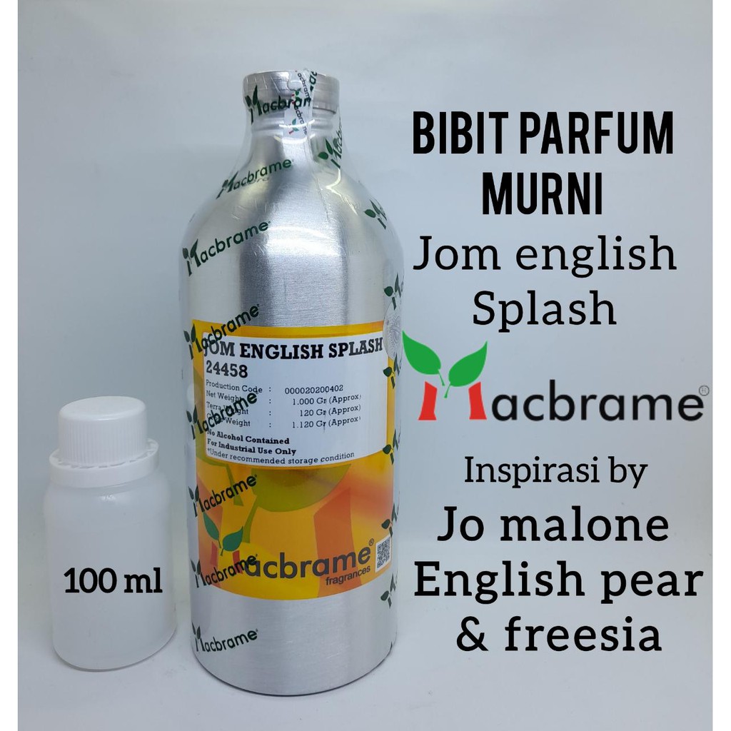 JOM ENGLISH SPLASH BIBIT PARFUM MURNI 100 ML. BY MACBRAME ( JO MALONE ENGLISH PEAR & FREESIA )