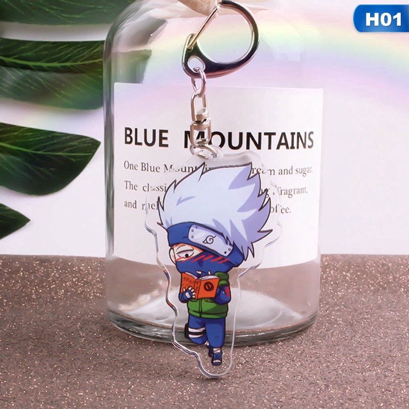 Anime Naruto Double-Sided Keychain Acrylic Double Mezzanine Pendant Kakashi Hyuga Sasuke Naruto Character Acrylic Cartoon Keychain Anime Accessories