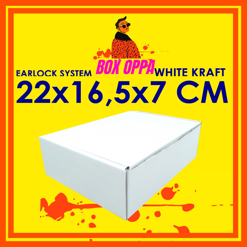 

Kardus PUTIH uk 22x16,5x7 cm (ECER) Die Cut Box Kotak Packing Aksesoris Baju Kue Hijab EARLOCK FULL