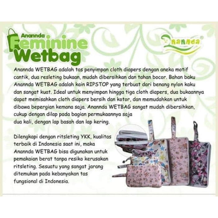 feminim Wetbag Anannda tas serbaguna penyimpan menspad menstrual pad